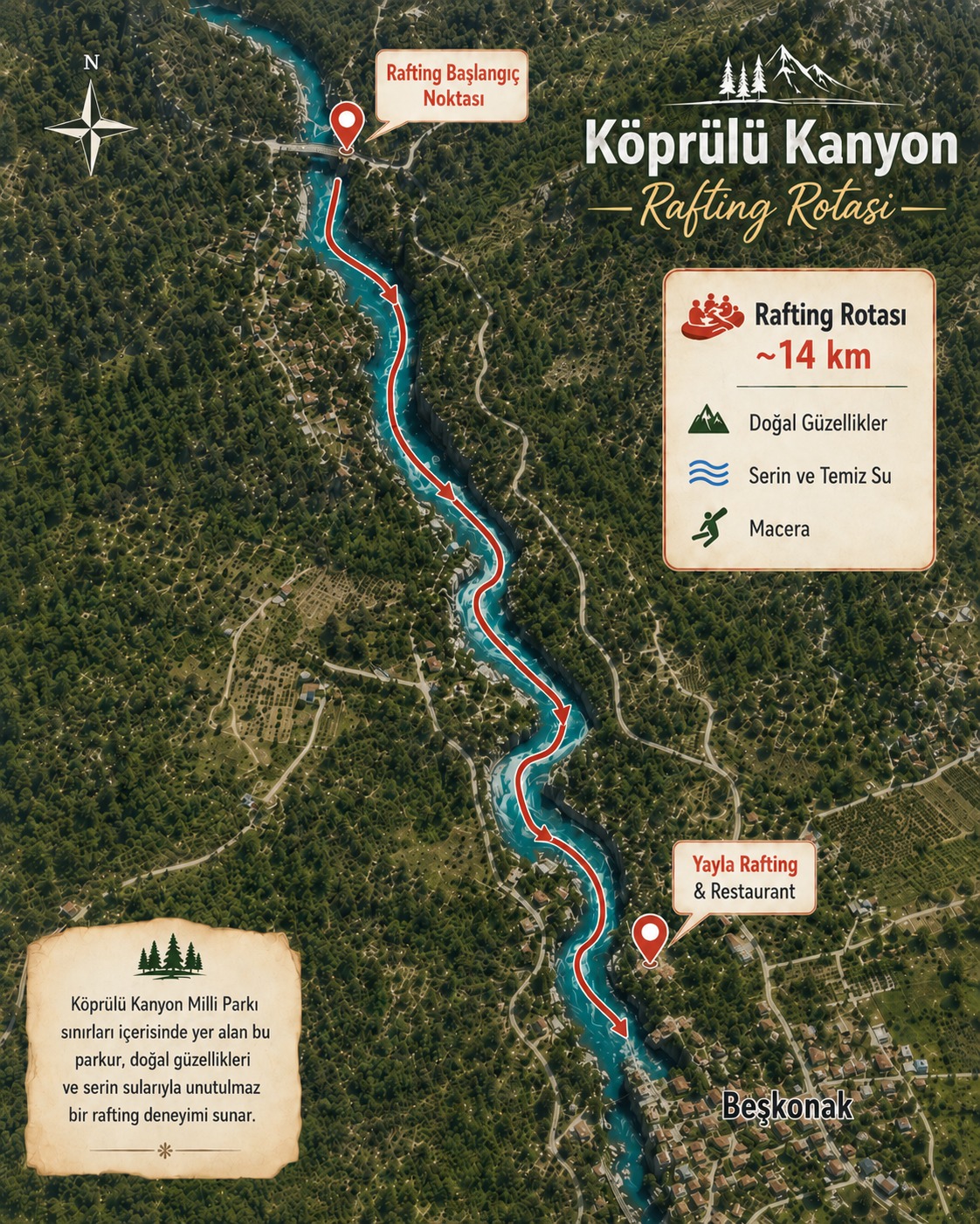 Alanya ve Kemer'den Köprülü Kanyon Rafting Turları 2026
